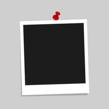 Vector illstration of photo with pin. Flat design. Isolated. Stock Illustration
