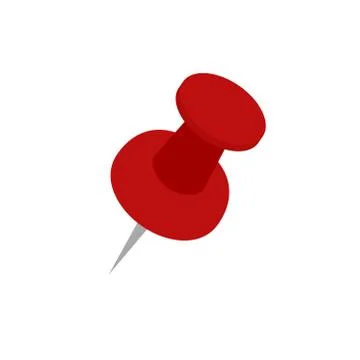 Vector illstration of pin icon. Flat design. Isolated. Illustrazione stock