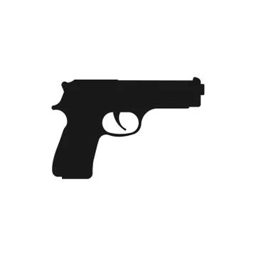 Vector illstration of pistol icon. Flat design. Isolated. Illustrazione stock