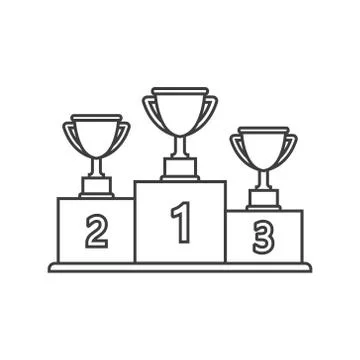 Vector illstration of podium icon. Outline design. Isolated. Stock Illustration