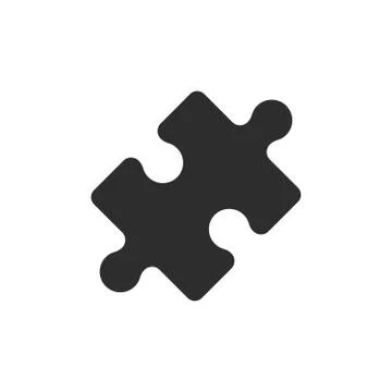 Vector illstration of puzzle icon. Flat design. Isolated. Stock Illustration