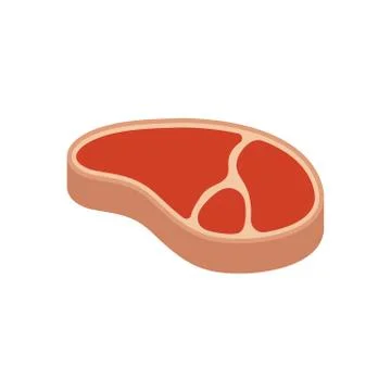 Vector illstration of raw steak icon. Flat design. Isolated. Stock Illustration