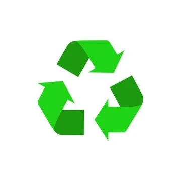 Vector illstration of recycle icon. Flat design. Isolated. Stock Illustration