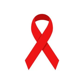Vector illstration of red ribbon on white background. Isolated. Stock Illustration