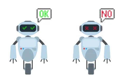 Vector illstration of robot. Flat design. Isolated. Stock Illustration