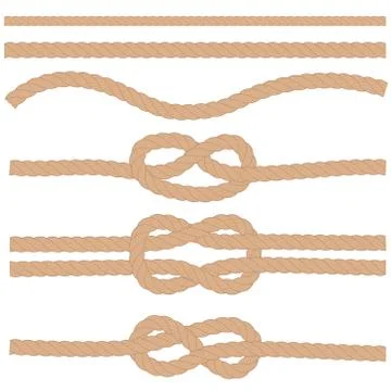 Vector illstration of rope set. Flat design. Isolated. Stock Illustration