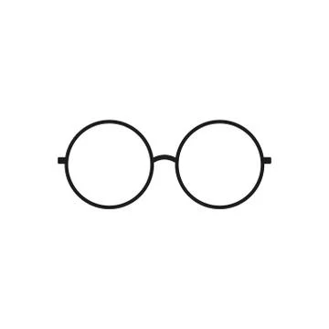 Vector illstration of rund glasses on white background. Isolated. Illustrazione stock