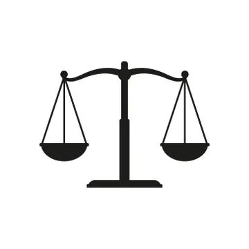 Vector illstration of scales icon. Flat design. Isolated. Stock Illustration