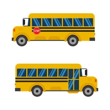 Vector illstration of schol bus on white background. Isolated. Stock Illustration