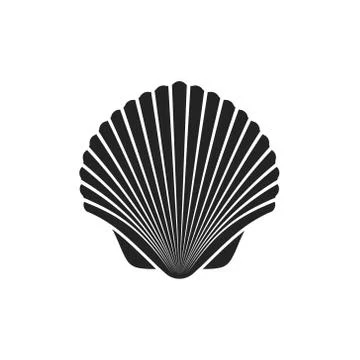 Vector illstration of sea shell. Flat design. Isolated. Illustrazione stock