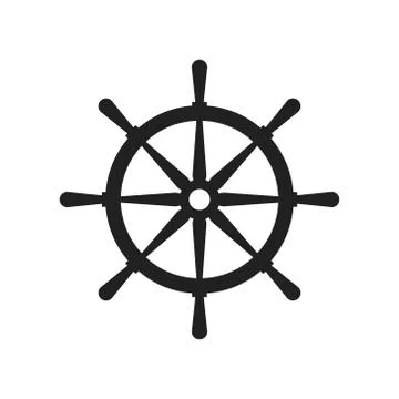 Vector illstration of ships helm icon. Flat design. Isolated. Stock Illustration