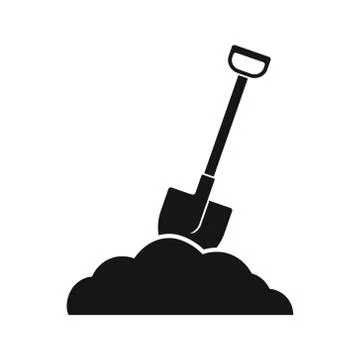 Vector illstration of shovel icon. Flat design. Isolated. Stock Illustration