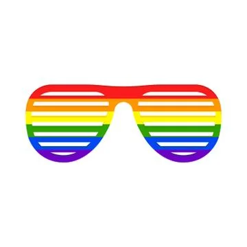 Vector illstration of shutter rainbow glasses icon. Isolated. Stock Illustration