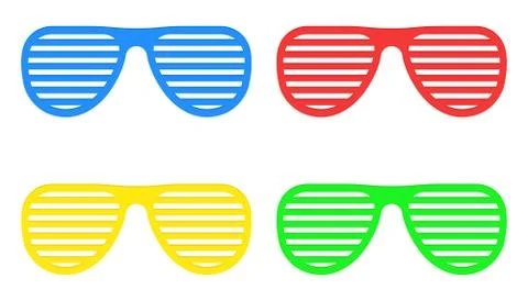 Vector illstration of shutter shade glas. Flat design. Isolated. Stock Illustration