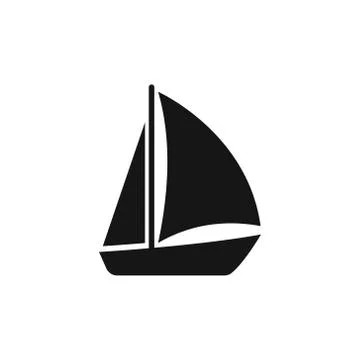 Vector illstration of simple boat icon. Flat design. Isolated. Illustrazione stock