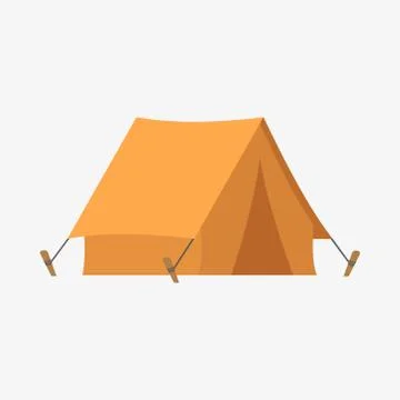 Vector illstration of simple tent icon. Flat design. Isolated. Stock Illustration