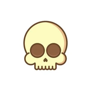 Vector illstration of skull on white background. Isolated. Stock Illustration