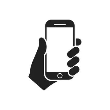 Vector illstration of smartphone hand icon. Flat design. Isolated. Stock Illustration