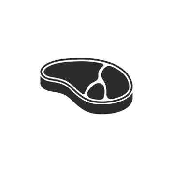 Vector illstration of steak icon. Flat design. Isolated. Stock Illustration