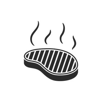 Vector illstration of steak icon on white background. Isolated. Stock Illustration
