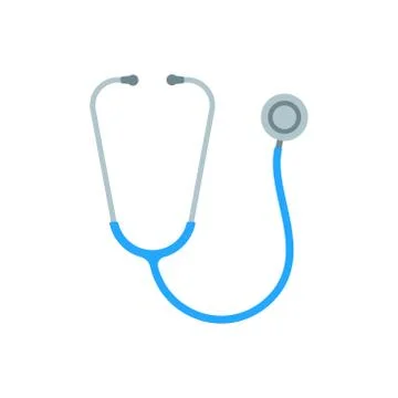 Vector illstration of stethoscope icon. Flat design. Isolated. Stock Illustration