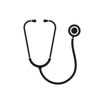 Vector illstration of stethoscope simple icon. Isolated. Stock Illustration