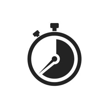 Vector illstration of stopwatch icon. Flat design. Isolated. Stock Illustration