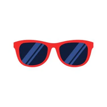 Vector illstration of sunglasses icon. Flat design. Isolated. Stock Illustration