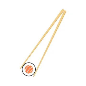 Vector illstration of sushi roll icon. Flat design. Isolated. Stock Illustration