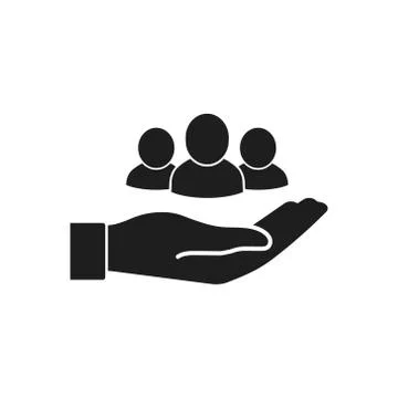 Vector illstration of team care icon. Flat design. Isolated. Stock Illustration