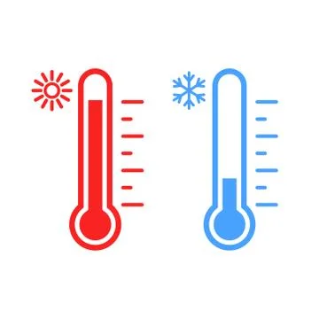 Vector illstration of temperature icon. Flat design. Isolated. Stock Illustration