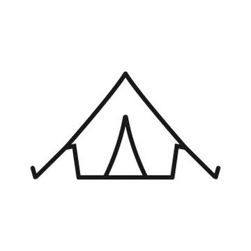 Vector illstration of tent icon. line style design. Isolated. Stock Illustration