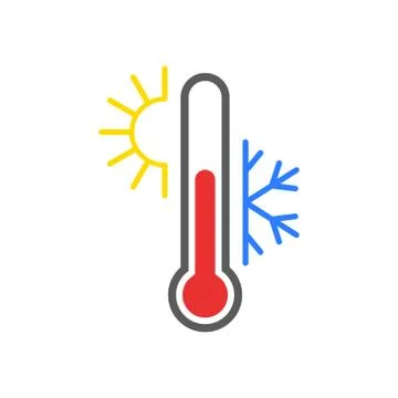 Vector illstration of thermometer icon. Flat design. Isolated. Stock Illustration