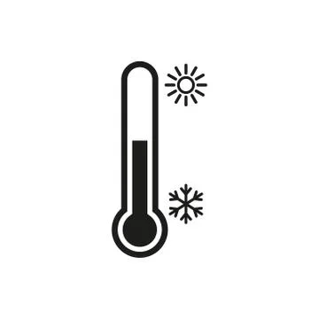 Vector illstration of thermometer with sun and snowflake icon. Stock Illustration