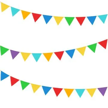 Vector illstration of triangle flags. Flat design. Isolated. Stock Illustration