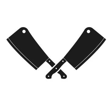 Vector illstration of two knifes icon. Flat design. Isolated. Stock Illustration