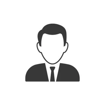 Vector illstration of user icon. Flat design. Isolated. Stock Illustration