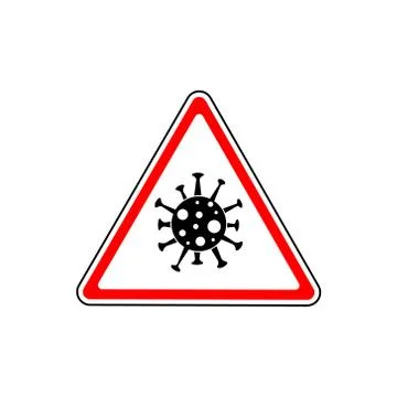 Vector illstration of virus danger sign. Flat design. Isolated. Stock Illustration