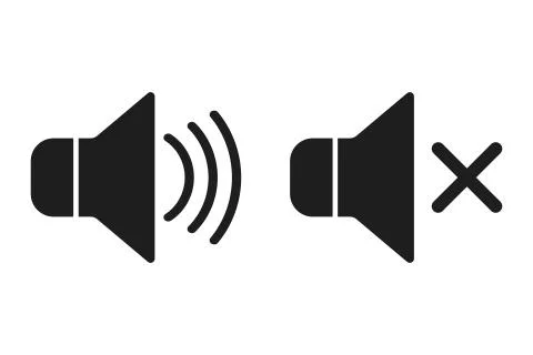 Vector illstration of volume and mute icon. Flat design. Isolated. Stock-Illustration