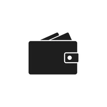 Vector illstration of wallet icon. Flat design. Isolated. Stock Illustration