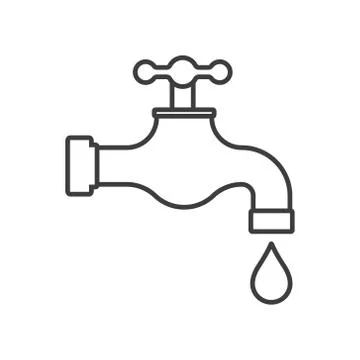 Vector illstration of water tap on white background. Isolated. Stock Illustration