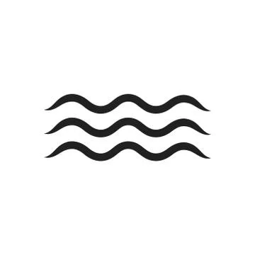 Vector illstration of waves icon. Flat design. Isolated. Stock Illustration