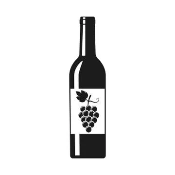 Vector illstration of wine bottle icon. Flat design. Isolated. Stock Illustration
