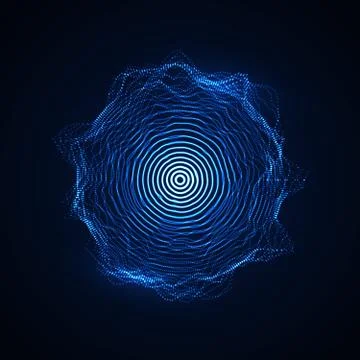 Vector illuminated shape of particles array Stock Illustration