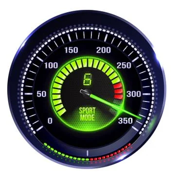 Vector illuminated speedometer Stock Illustration