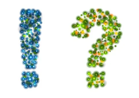 Vector illumination exclamation and question signs Shiny illumination excl... Stock Photos