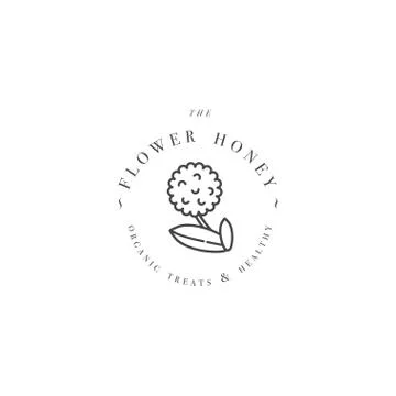Vector illustartion logo and design template or badge. Organic and eco honey Stock Illustration