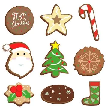 Vector illustartor merry christmas cookie product Illustrazione stock