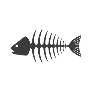 Vector illustation of fish skeleton icon. Isolated. Stock Illustration