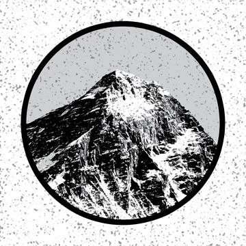Vector illustation logo of Mount Everest, himalayas Stock Photos